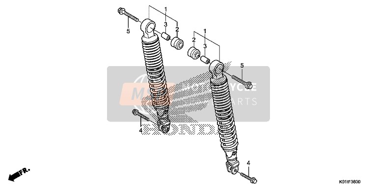 Honda SH125AS 2014 Achterkussen voor een 2014 Honda SH125AS